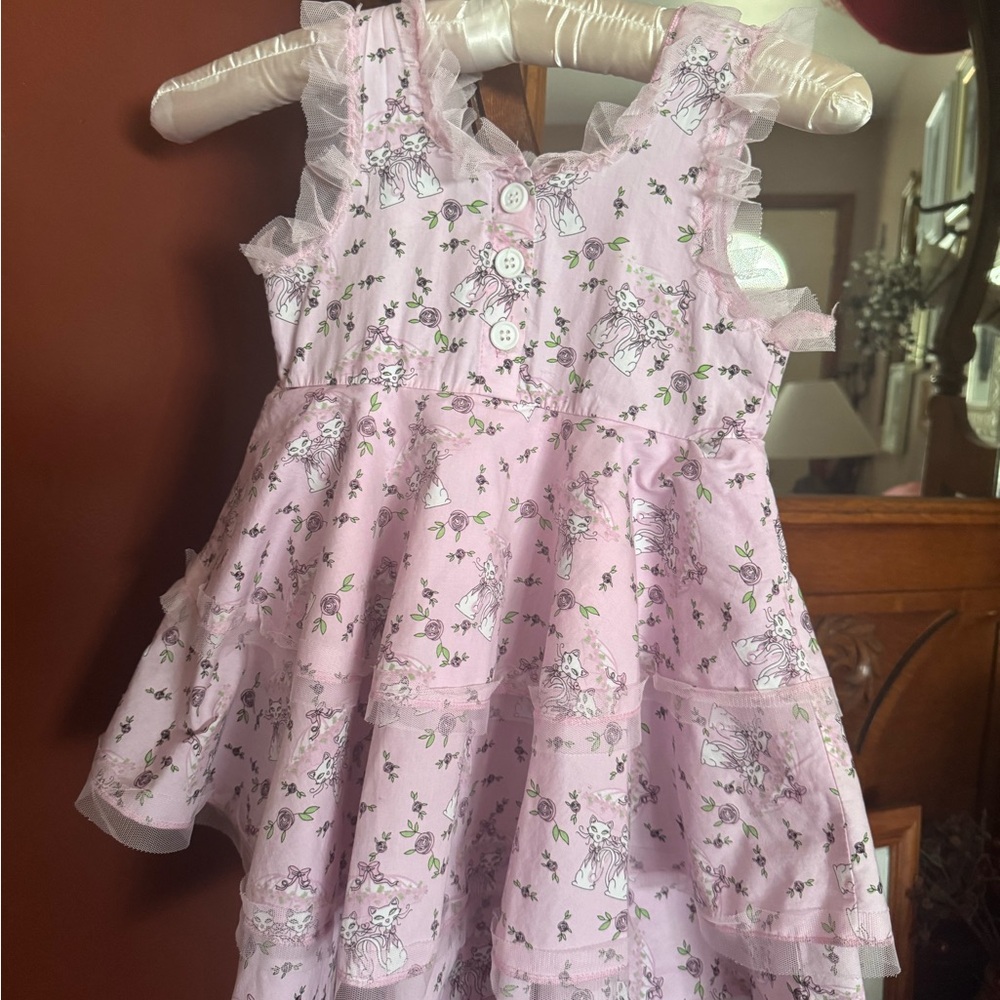 Adorable Pink/Violet Floral Kids Dress